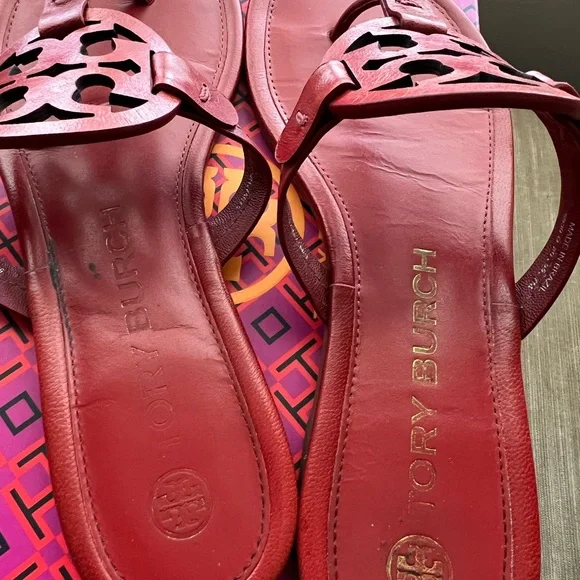 Tory Burch Red Miller Sandals - Picture 4 of 6